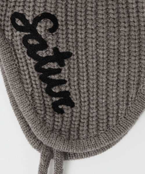 Earmuff Knit Beanie Brown