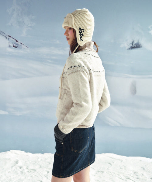 Earmuff Knit Beanie Cream