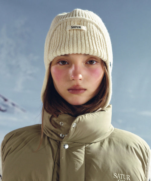 Earmuff Knit Beanie Cream