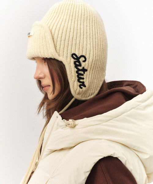 Earmuff Knit Beanie Cream