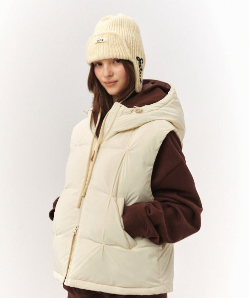 Earmuff Knit Beanie Cream