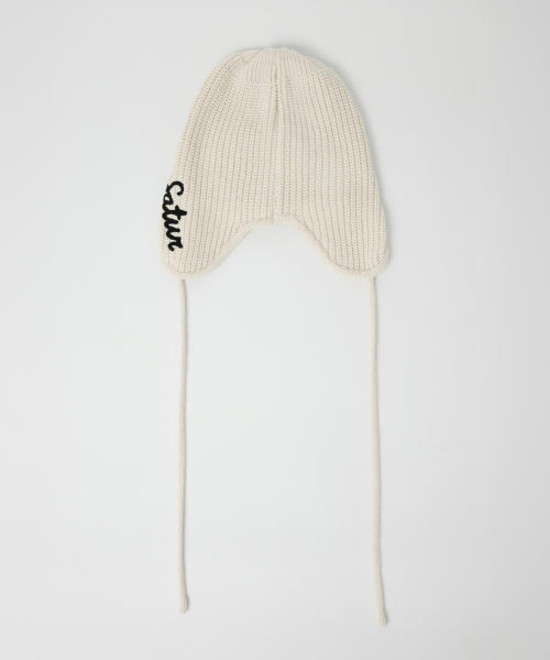 Earmuff Knit Beanie Cream