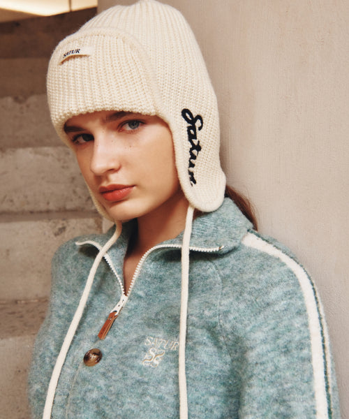 Earmuff Knit Beanie Cream