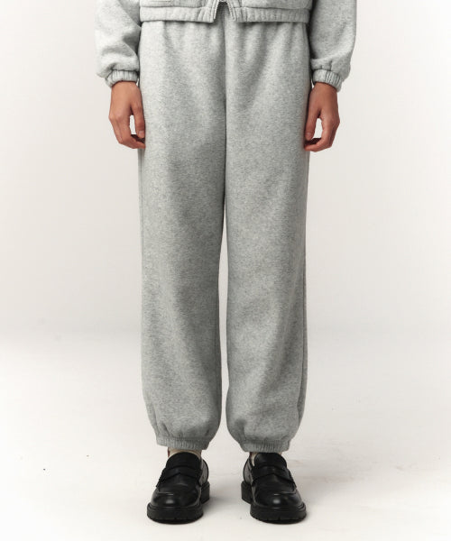 (W) Teo Brushed Fleece Jogger Pants Melange Gray