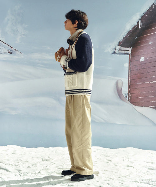 Relaxed Cotton Chino Pants Beige