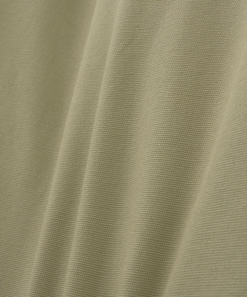 Two Tuck Wide Curved Cotton Pants Beige