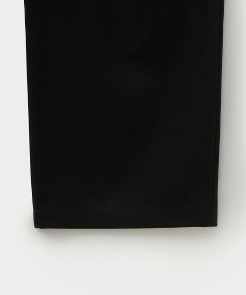 Two Tuck Wide Curved Cotton Pants Black