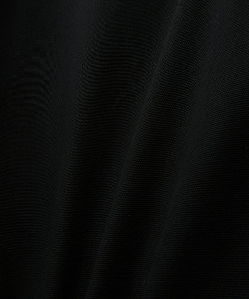 Two Tuck Wide Curved Cotton Pants Black