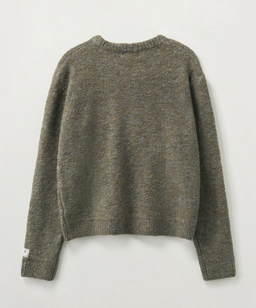 (W) Fleece Crew Neck Knit Khaki