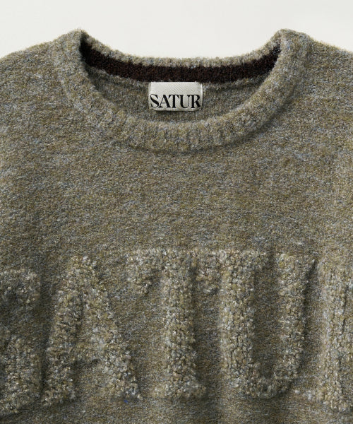 (W) Fleece Crew Neck Knit Khaki