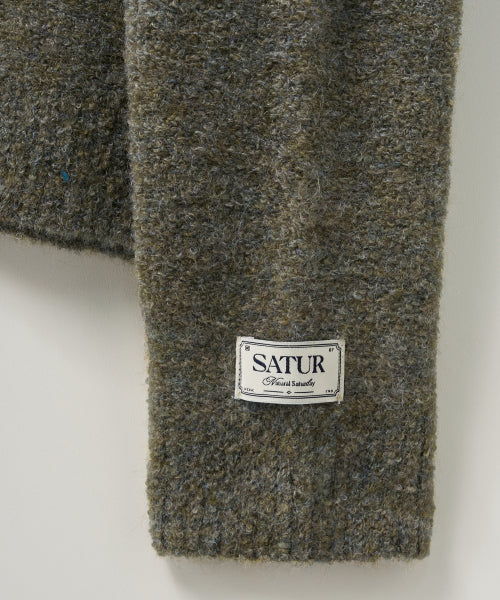 (W) Fleece Crew Neck Knit Khaki