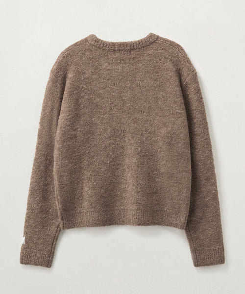 (W) Fleece Crew Neck Knit Beige
