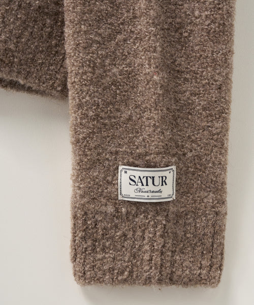 (W) Fleece Crew Neck Knit Beige