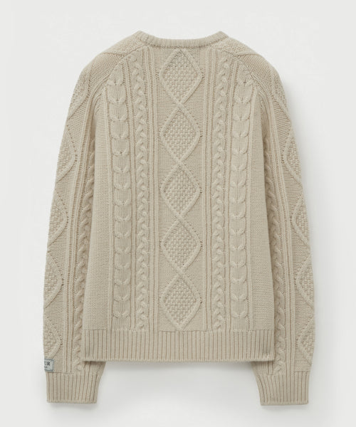 Big Cable Fisherman Pullover Knit Cream