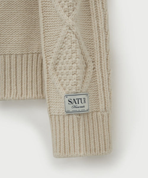 Big Cable Fisherman Pullover Knit Cream