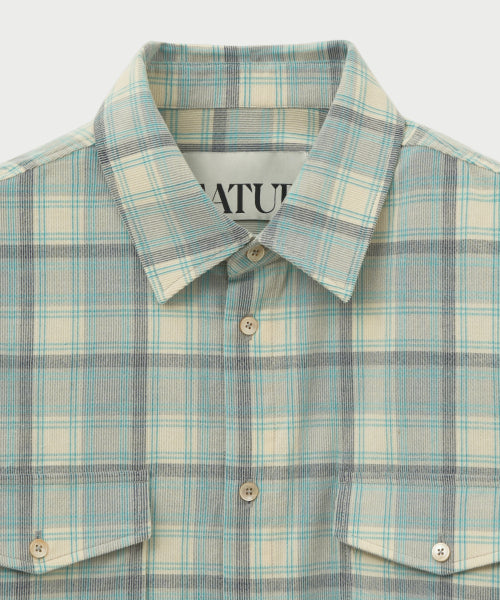 Corduroy Check Shirt Blue