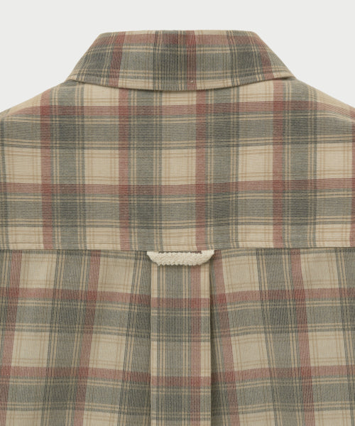 Corduroy Check Shirt Beige