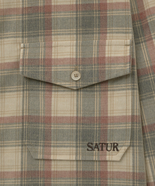 Corduroy Check Shirt Beige