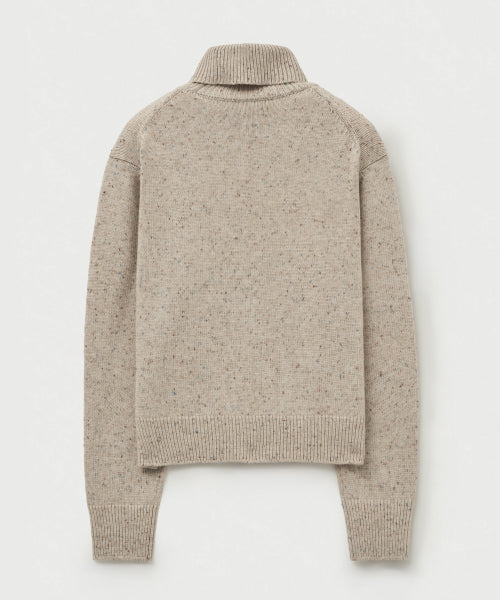 (W) Classic Turtle Neck Mix Knit Oatmeal