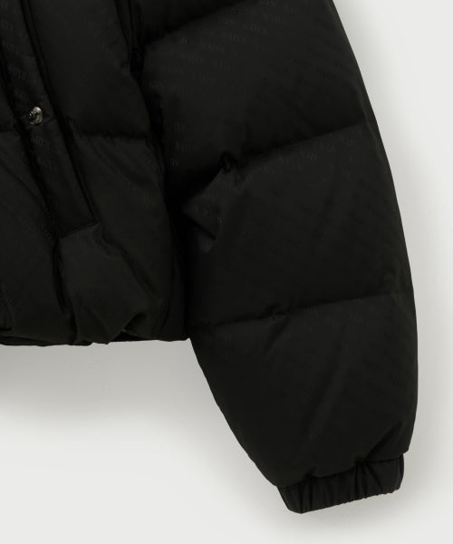 (W) Loren Jacquard Crop Duck Down Padding Black