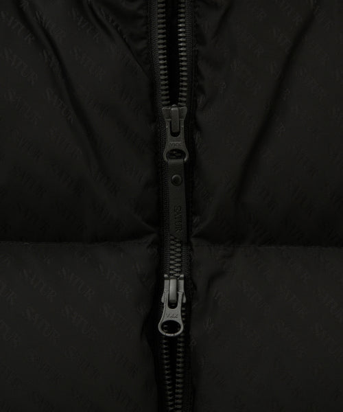 (W) Loren Jacquard Crop Duck Down Padding Black
