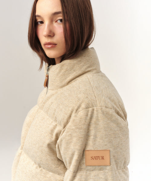 (W) Knit Puffer Duck Down Padding Cream