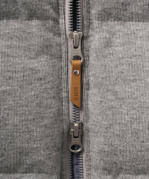 (W) Knit Puffer Duck Down Padding Gray