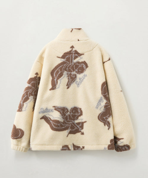 Angel Fleece Zip-up Cream Brown