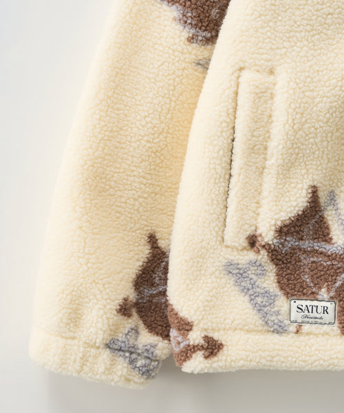 Angel Fleece Zip-up Cream Brown