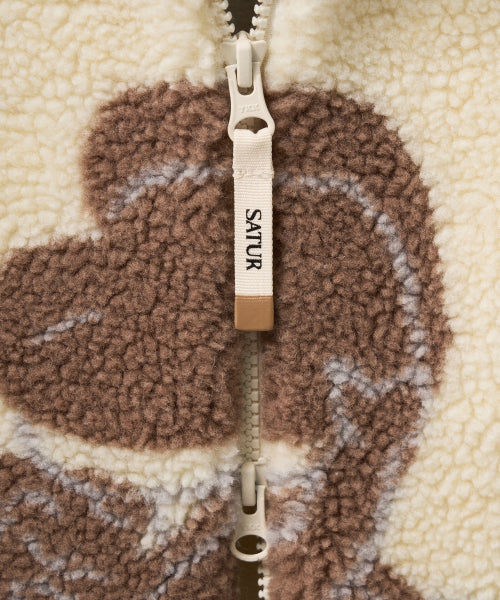 Angel Fleece Zip-up Cream Brown