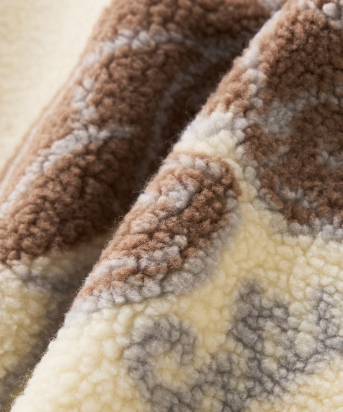 Angel Fleece Zip-up Cream Brown