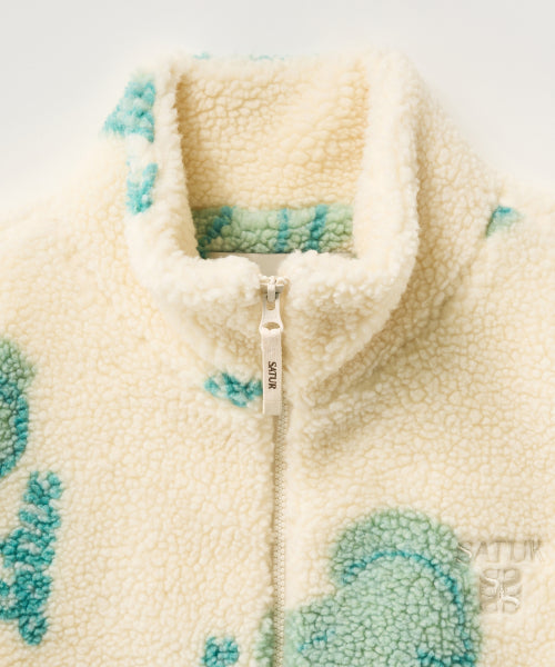 Angel Fleece Zip-up Cream Green