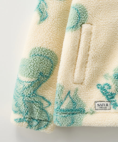 Angel Fleece Zip-up Cream Green