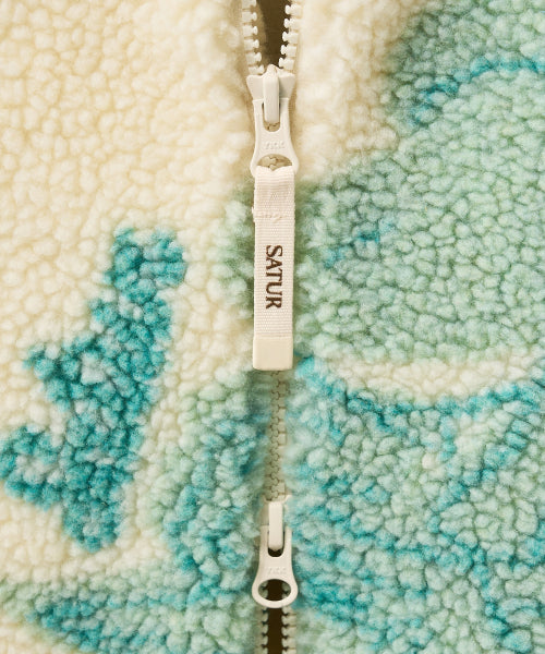 Angel Fleece Zip-up Cream Green