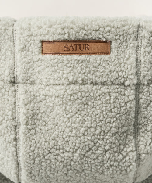 (W) Shearling Fleece Hood Zip-up Khaki