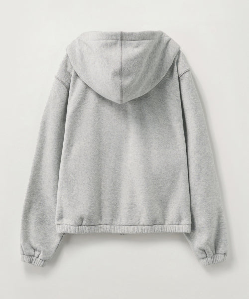 (W) Teo Brushed Fleece Hood Zip-up Melange Gray