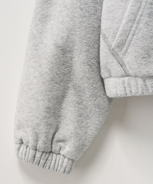 (W) Teo Brushed Fleece Hood Zip-up Melange Gray
