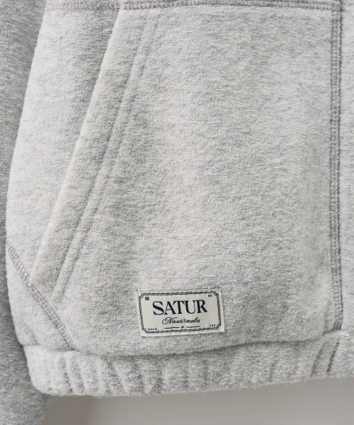 (W) Teo Brushed Fleece Hood Zip-up Melange Gray