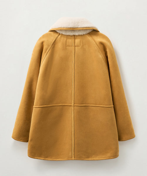 (W) Synthetic Shearling Loose Fit Jacket Light Beige