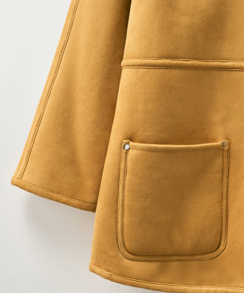 (W) Synthetic Shearling Loose Fit Jacket Light Beige