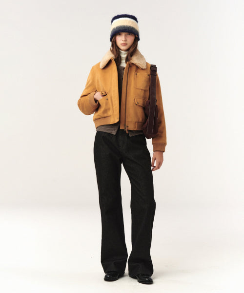 (W) Synthetic Suede Blouson Jumper Camel