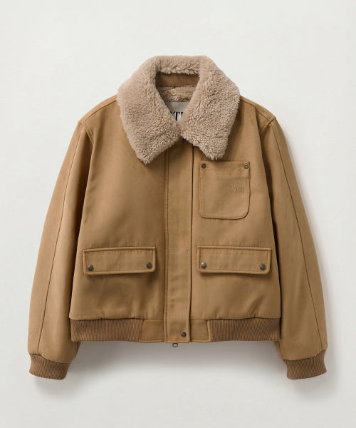 (W) Synthetic Suede Blouson Jumper Camel