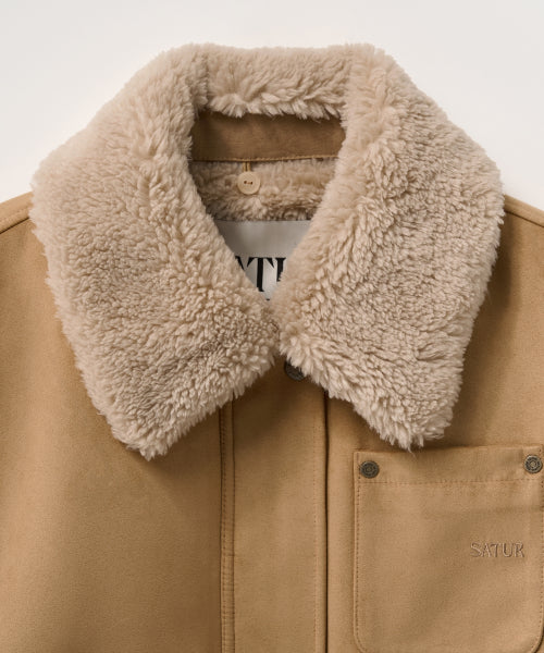 (W) Synthetic Suede Blouson Jumper Camel