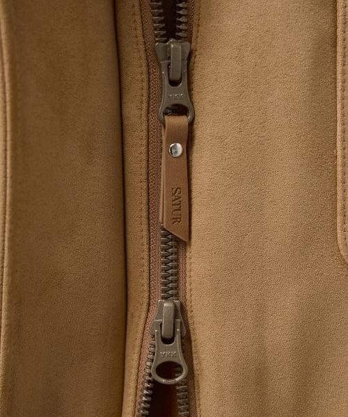 (W) Synthetic Suede Blouson Jumper Camel