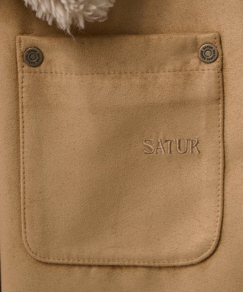 (W) Synthetic Suede Blouson Jumper Camel