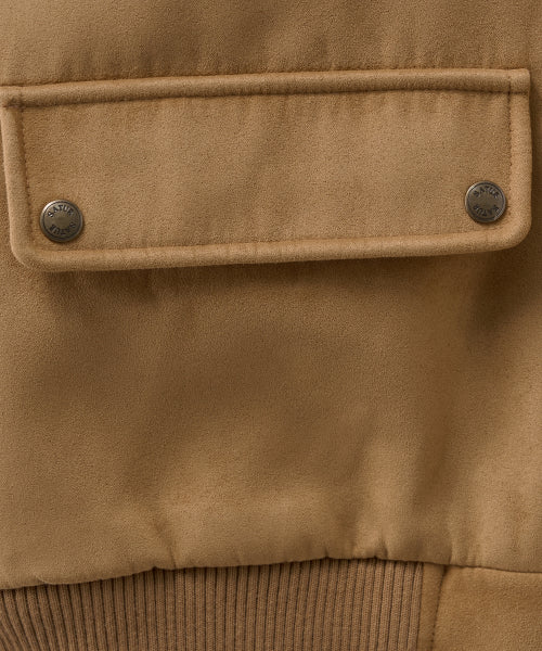 (W) Synthetic Suede Blouson Jumper Camel