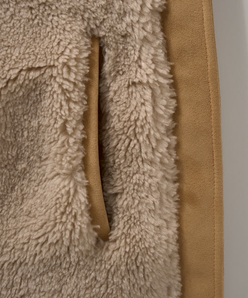 (W) Synthetic Suede Blouson Jumper Camel
