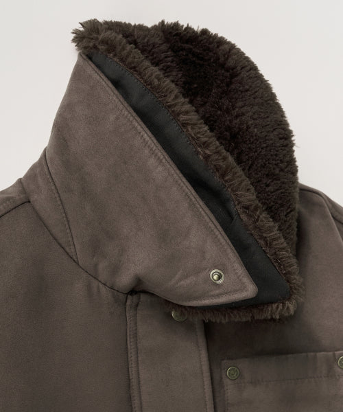(W) Synthetic Suede Blouson Jumper Dark Brown