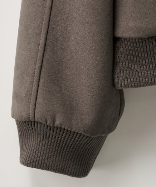 (W) Synthetic Suede Blouson Jumper Dark Brown