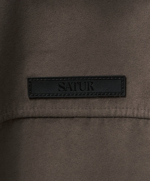 (W) Synthetic Suede Blouson Jumper Dark Brown